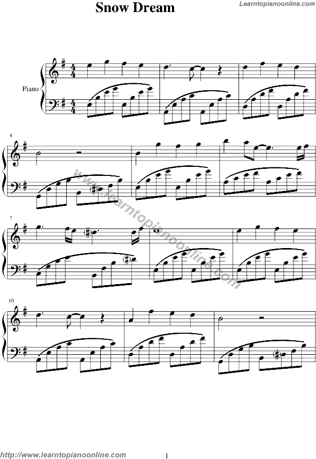 Snow dream by Bandari Piano Sheet Music Free