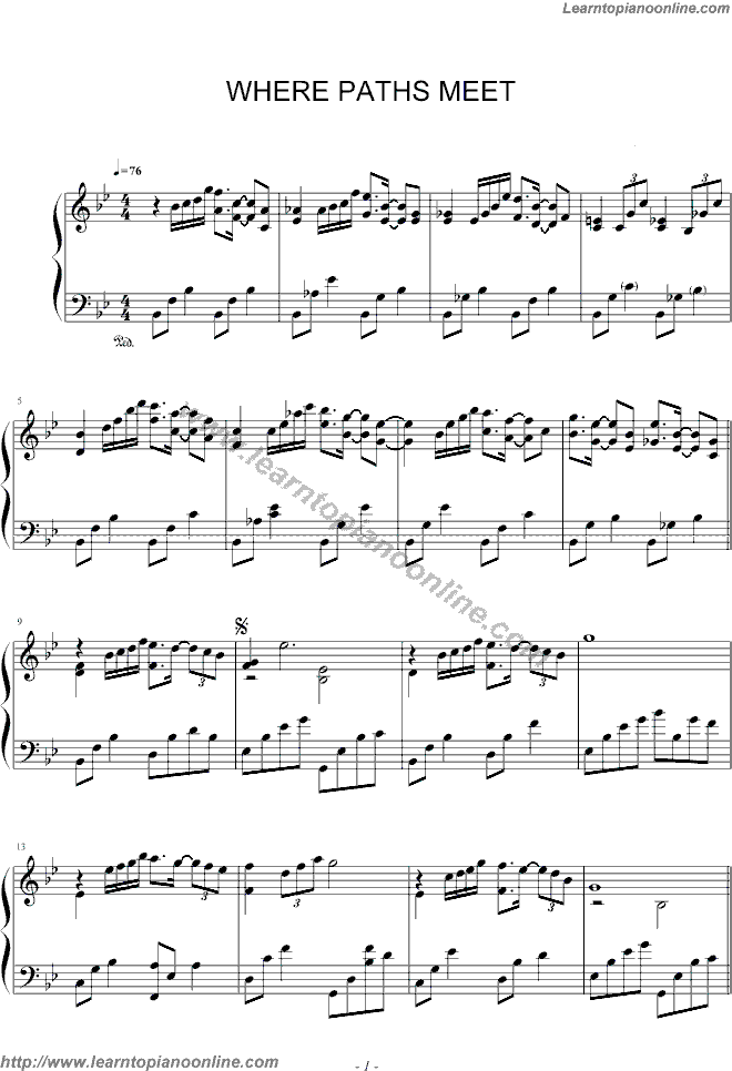 Where Paths Meet by Kevin Kern Piano Sheet Music Free