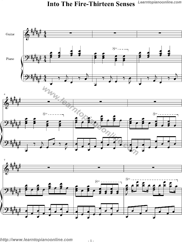 Do No Wrong by Thirteen Senses Piano Sheet Music Free