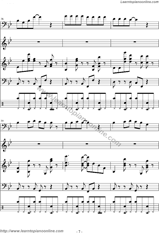 She by Groove Coverage Free Piano Sheet Music