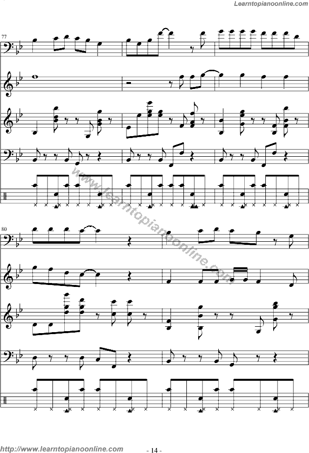 She by Groove Coverage Free Piano Sheet Music