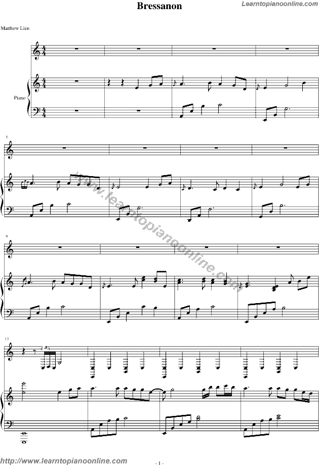 Bressanone by Matthew lien Free Piano Sheet Music