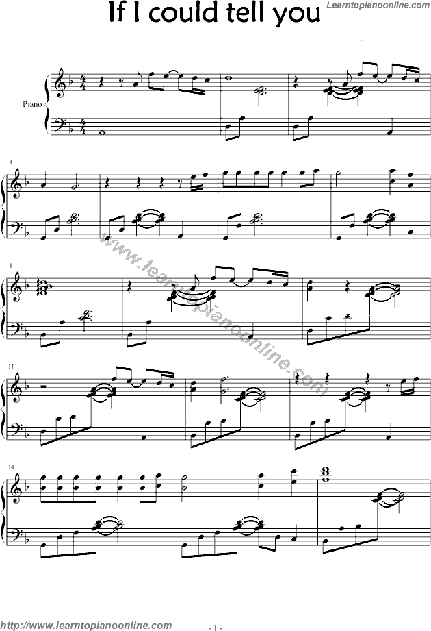 Yanni - If I Could Tell You Piano Sheet Music Chords Tabs Notes Tutorial Score Free