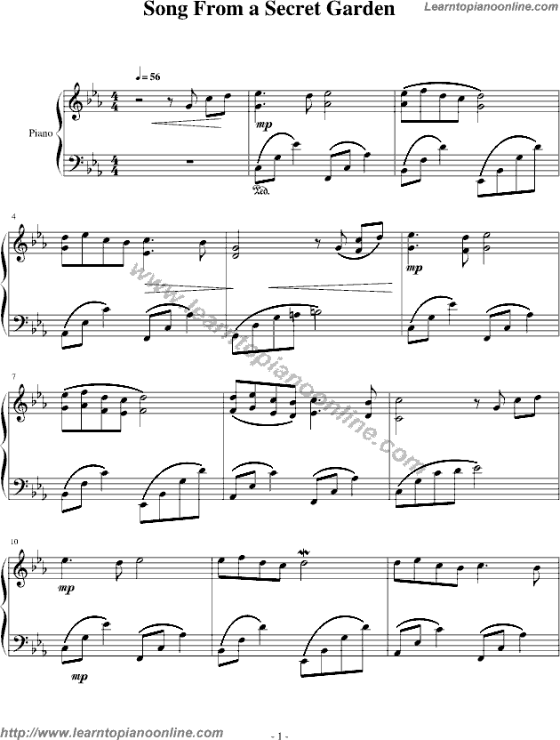 Secret Garden - Secret Garden Collection Piano Sheet Music Chords Tabs Notes Tutorial Score Free