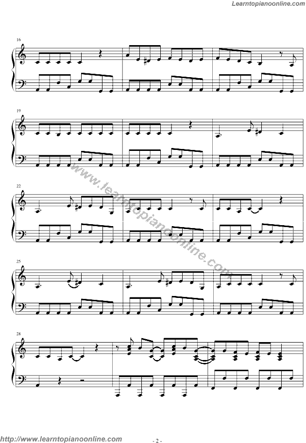 Lady GaGa - Poker Face Piano Sheet Music Free