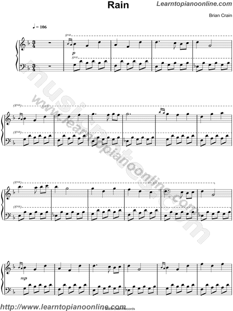 Brian Crain - Rain(piano solo) Piano Sheet Music Free